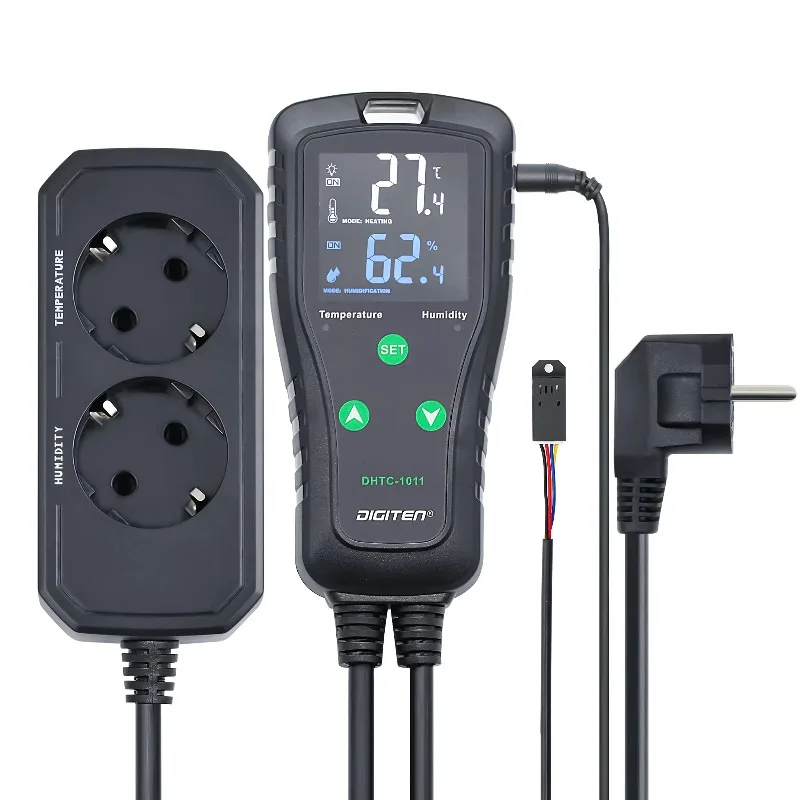 EU Plug Digital Thermostat Humidistat Temperature and Humidity Controller for Reptile Aquariums Greenhouses OEM Customizable
EU Plug Digital Thermostat Humidistat Temperature and Humidity Controller for Reptile Aquariums Greenhouses OEM Customizable