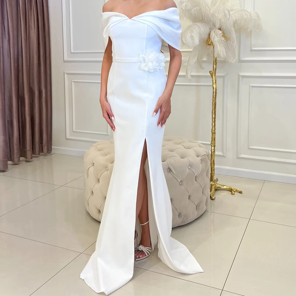 CustomizedV Neck Off the Shoulder Short Sleeves Mermaid Jersey Floor Length Side Slit Solid Color Flowers Elegant Evening Dress
CustomizedV Neck Off the Shoulder Short Sleeves Mermaid Jersey Floor Length Side Slit Solid Color Flowers Elegant Evening Dress