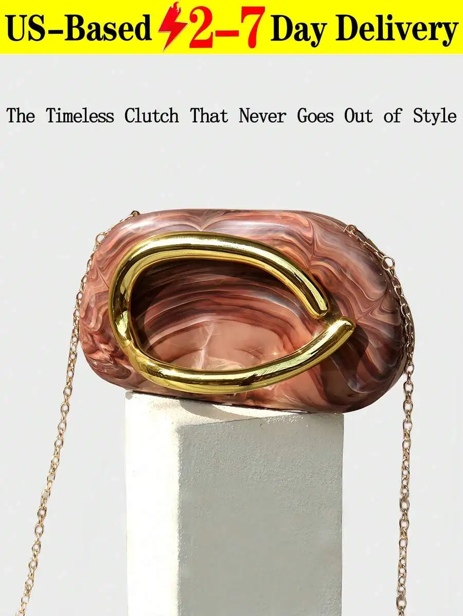 Acrylic Clutch Bag With Gold-Tone Frame, Elegant Evening Handbag For Party Wedding Prom
Acrylic Clutch Bag With Gold-Tone Frame, Elegant Evening Handbag For Party Wedding Prom