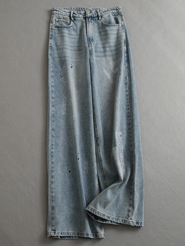 Retro Distressed Loose Straight Leg Jeans High Waist Women's Long Pants Casual Wear Faded Denim Wide Leg Pants K566
Retro Distressed Loose Straight Leg Jeans High Waist Women's Long Pants Casual Wear Faded Denim Wide Leg Pants K566
