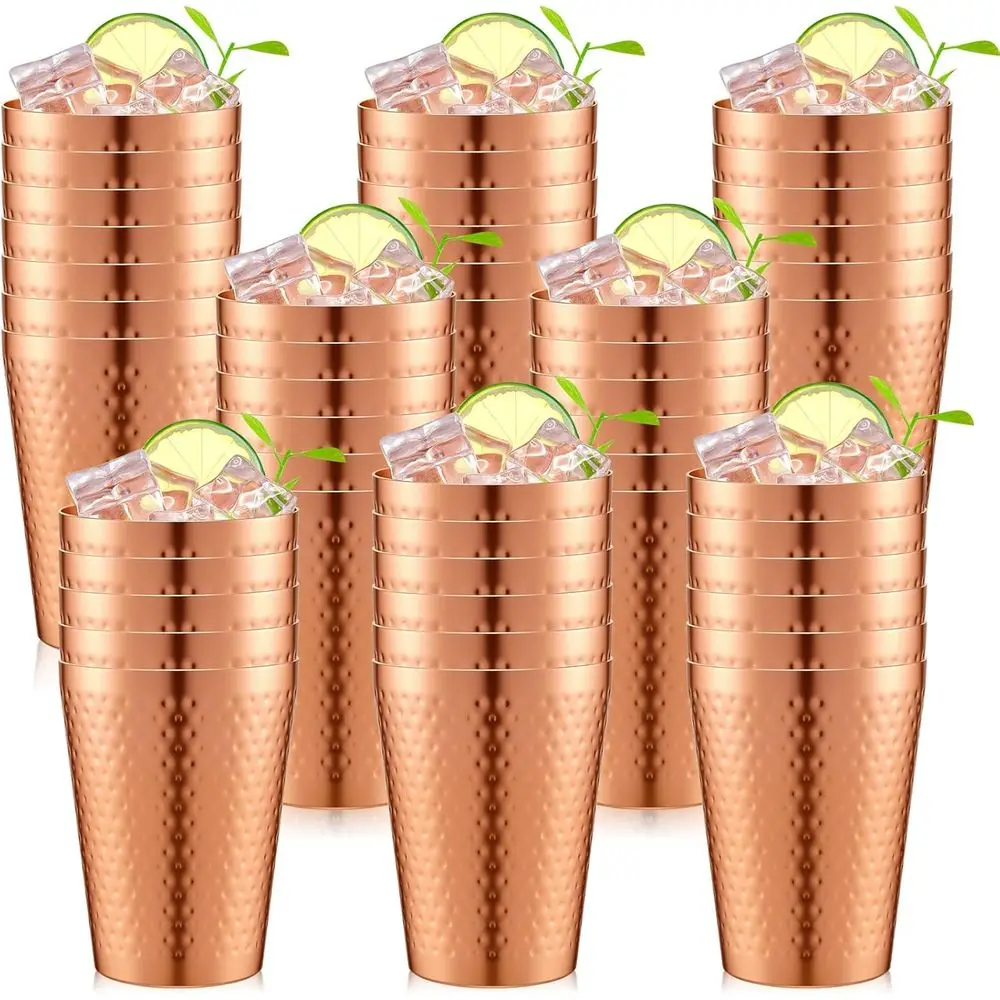 48 Pcs Copper Cups Bulk, 14 oz Water Tumblers, Metal Copper Cups or Drinking, Hammered Surairror inish Stackable Cold Glasses or
48 Pcs Copper Cups Bulk, 14 oz Water Tumblers, Metal Copper Cups or Drinking, Hammered Surairror inish Stackable Cold Glasses or