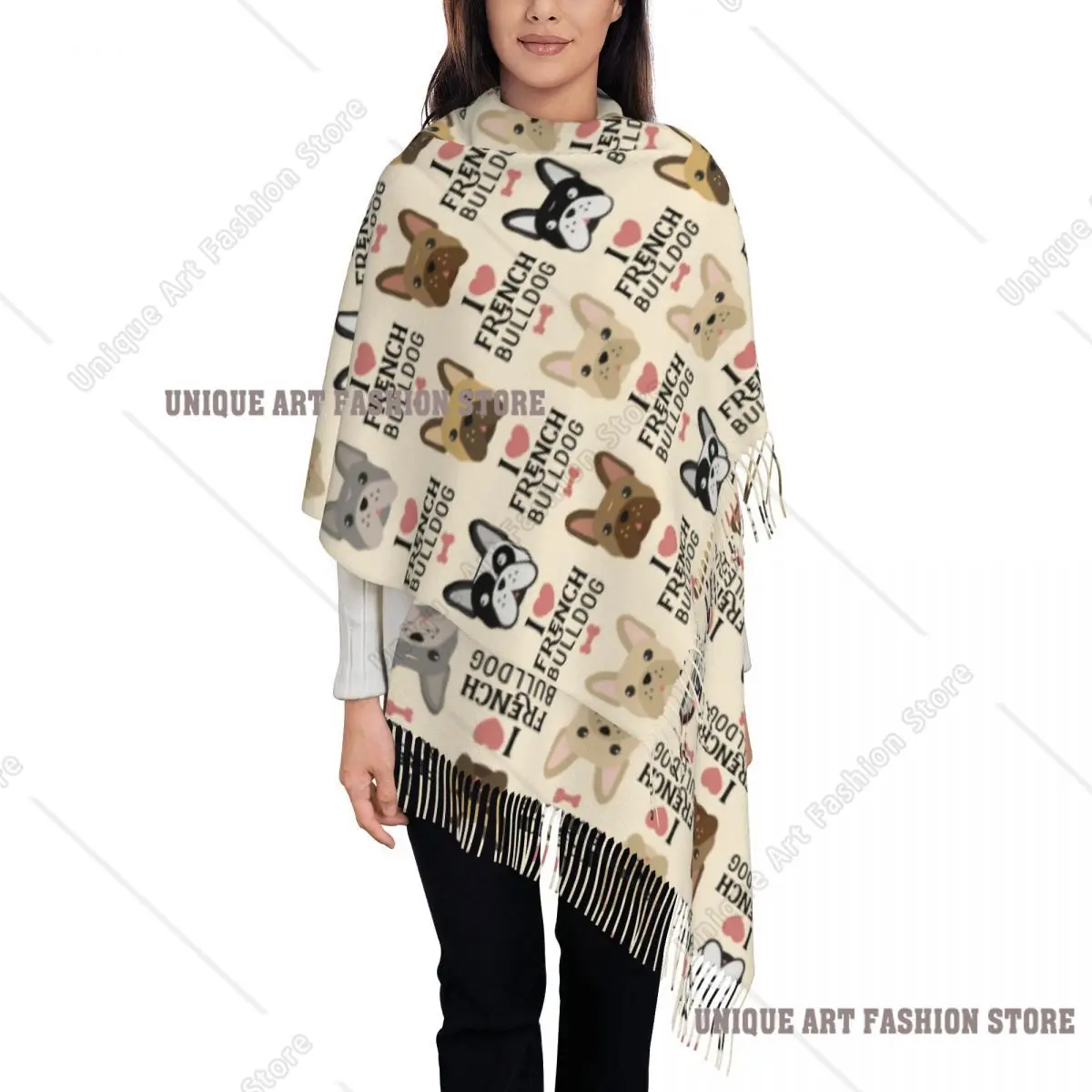 Шарф с французским бульдогом на заказ, женский длинный зимне-осенний теплый платок с кисточками, унисекс, шарфы Frenchie для любителей собак
Шарф с французским бульдогом на заказ, женский длинный зимне-осенний теплый платок с кисточками, унисекс, шарфы Frenchie для любителей собак