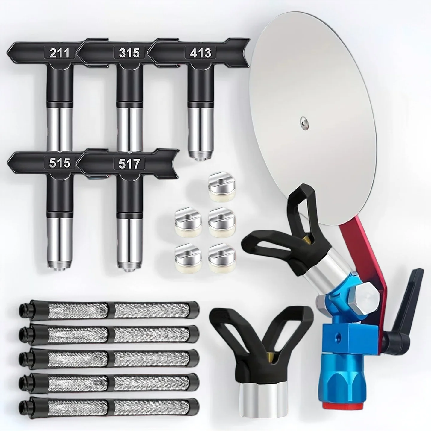 14Pcs Airless Spray Nozzle Tips Kit with Spray Guide Tool, Filters & Guards
14Pcs Airless Spray Nozzle Tips Kit with Spray Guide Tool, Filters & Guards