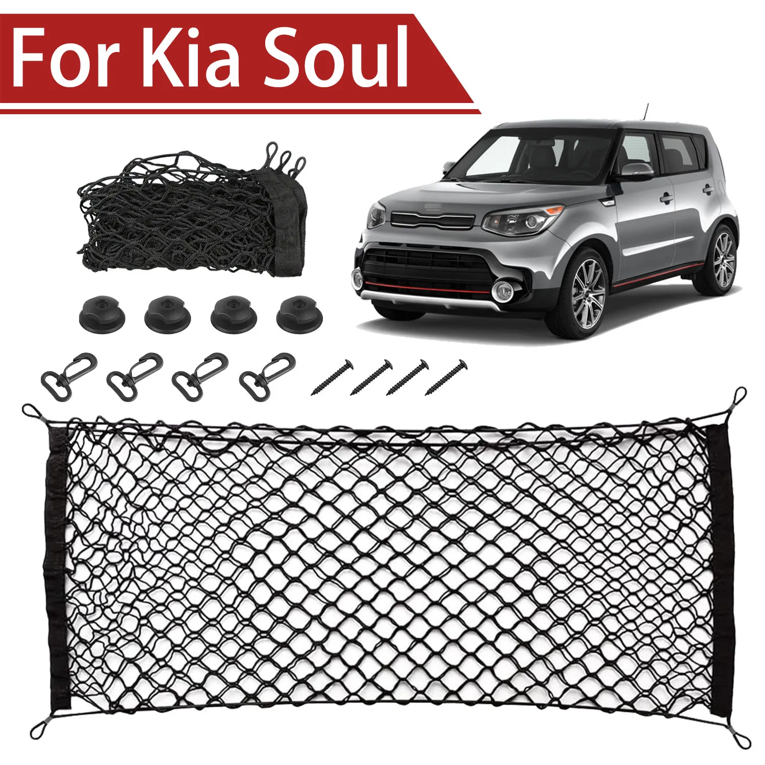 For Kia Soul 2010-2025 Cargo Net Trunk Organizer, Elastic Mesh Storage Net Car Accessories Storage Belt Hook
For Kia Soul 2010-2025 Cargo Net Trunk Organizer, Elastic Mesh Storage Net Car Accessories Storage Belt Hook