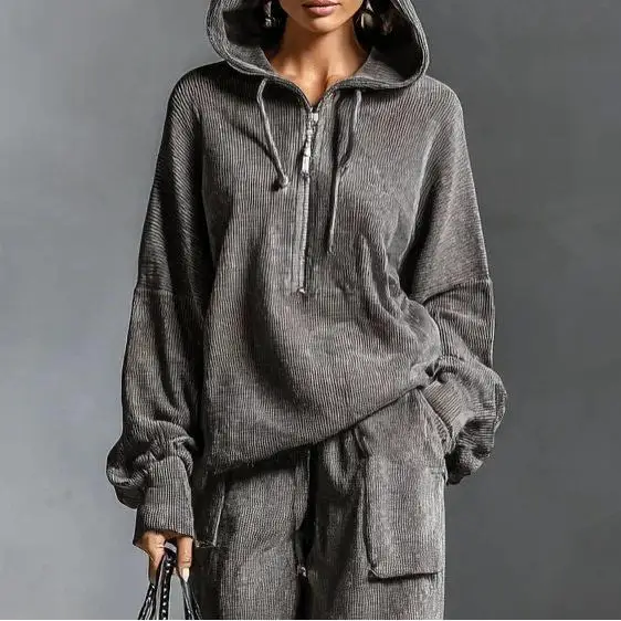Women's Street Style Long Sleeve Hoodie And Pocket Pants Two Piece Set Autumn Fashion Casual Wear Comfortable Breathable
Women's Street Style Long Sleeve Hoodie And Pocket Pants Two Piece Set Autumn Fashion Casual Wear Comfortable Breathable