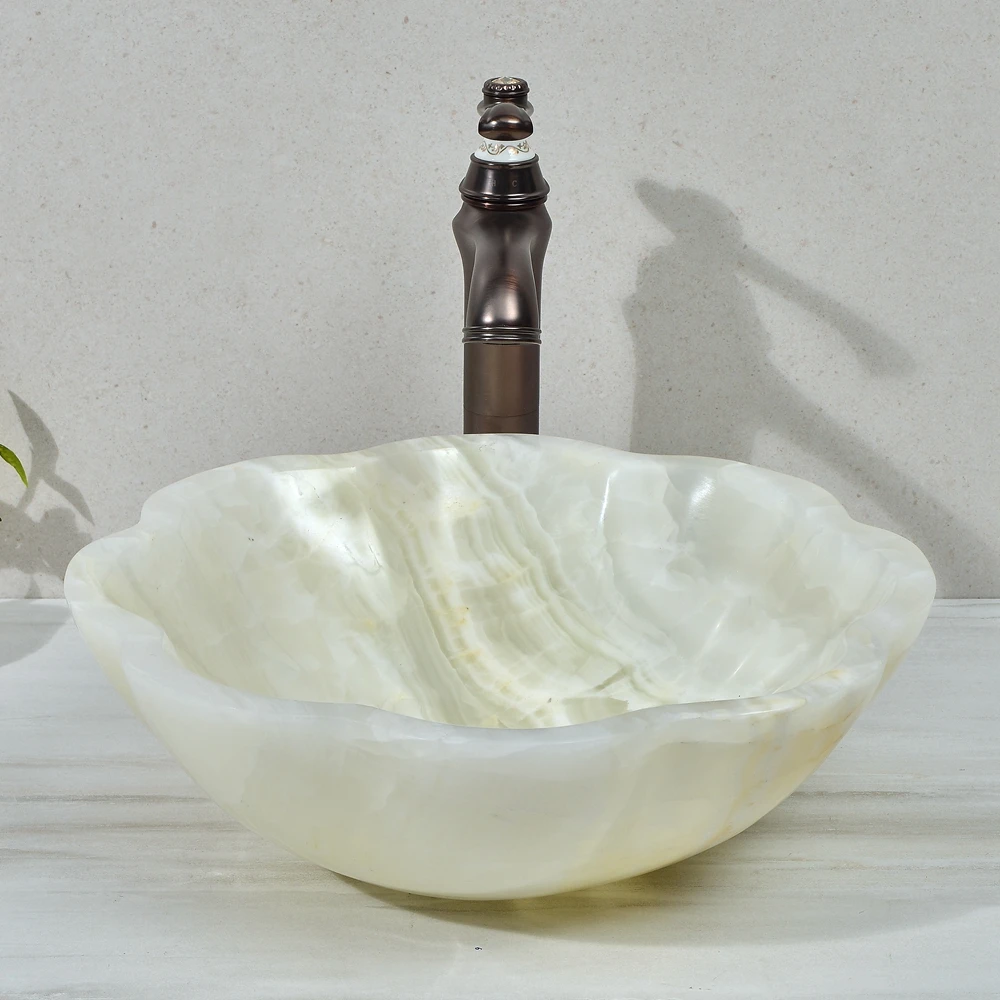 %r Luxury White Onyx Marble Stone Wash Basin Home Decor Washroom Flower Shape Art Vessel Sink Vanity Table Top Sink Basin
%r Luxury White Onyx Marble Stone Wash Basin Home Decor Washroom Flower Shape Art Vessel Sink Vanity Table Top Sink Basin