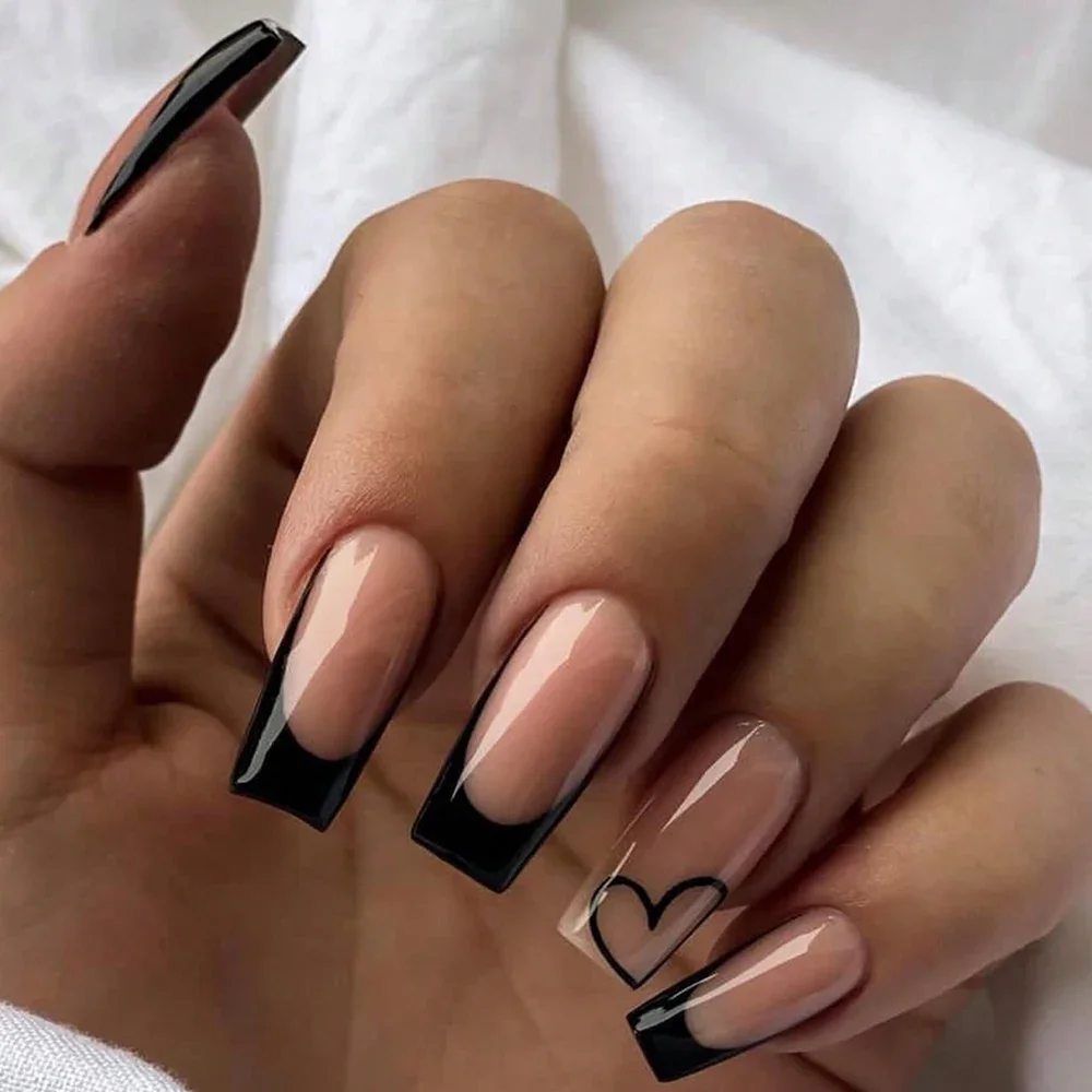 ARTAUG 24PCS Medium Ballerina Pink Nails Black French Tip Press On Nails Press On Nails Love Design Summer Nails Tipsy Cute Nail
ARTAUG 24PCS Medium Ballerina Pink Nails Black French Tip Press On Nails Press On Nails Love Design Summer Nails Tipsy Cute Nail