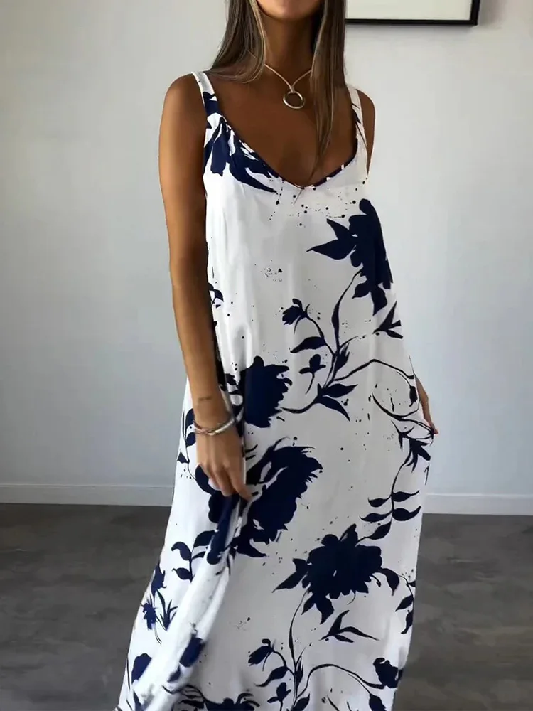 2024 Printing Loose Fit Vintage Maxi Dress, Women Summer Loungewear Backless Elegant Party Dress, Sleeveless V-Neck Ladies Dress
2024 Printing Loose Fit Vintage Maxi Dress, Women Summer Loungewear Backless Elegant Party Dress, Sleeveless V-Neck Ladies Dress