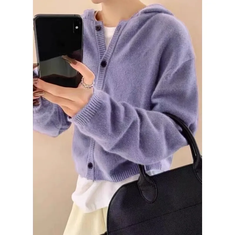 High-end soft and fluffy hooded pure cashmere knitted sweater women loose hooded sweater autumn and winter wool sweater
High-end soft and fluffy hooded pure cashmere knitted sweater women loose hooded sweater autumn and winter wool sweater