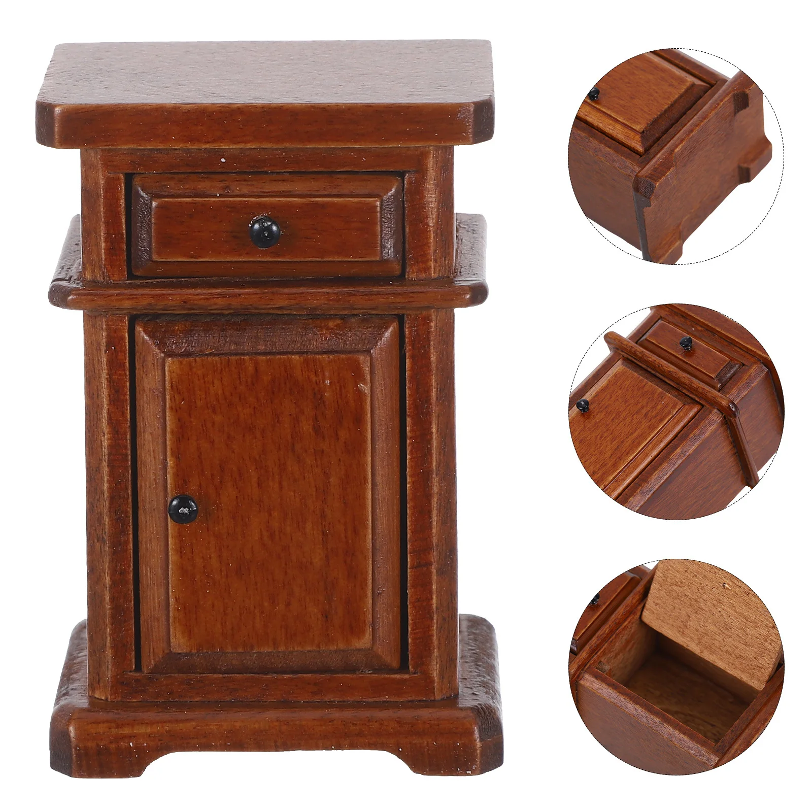 Wooden Mini Bedroom Furniture 1:12 Scale Nightstand for Dollhouse Interior Small Bedside Cabinet Realistic Room Scene Decoration
Wooden Mini Bedroom Furniture 1:12 Scale Nightstand for Dollhouse Interior Small Bedside Cabinet Realistic Room Scene Decoration