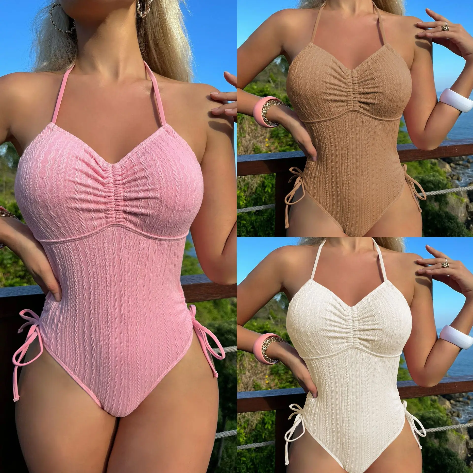 2025 new European and American sexy special fabric one-piece swimsuit swimsuit drawstring strap bikini bikini
2025 new European and American sexy special fabric one-piece swimsuit swimsuit drawstring strap bikini bikini