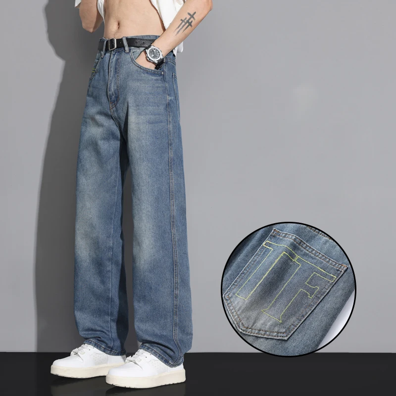 Embroidered Korean Men's Straight Jeans Autumn New Fashion Loose Casual Vintage Pants Personalized Streetwear Male Denim Pants
Embroidered Korean Men's Straight Jeans Autumn New Fashion Loose Casual Vintage Pants Personalized Streetwear Male Denim Pants