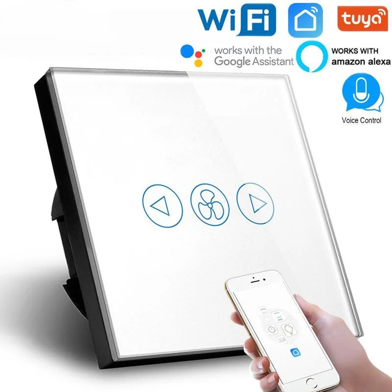 EU Type Tuya Smart Life WiFi control Ceiling Fan Switch Phone APP Remote/Timer Control Compatible Alexa & Google Assistant
EU Type Tuya Smart Life WiFi control Ceiling Fan Switch Phone APP Remote/Timer Control Compatible Alexa & Google Assistant