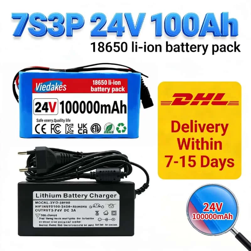 24V 7S3P High Capacity 18650 Battery Pack 100000mAh: Plug-and-Play for Most Power Tools, Durable Performance (Hot Pick)
24V 7S3P High Capacity 18650 Battery Pack 100000mAh: Plug-and-Play for Most Power Tools, Durable Performance (Hot Pick)