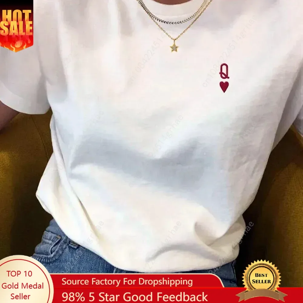 Oversize Hearts Letter T Shirts Female White Tops T-shirt Short Sleeve Casual Shirt Women Graphic Tees Female Clothing
Oversize Hearts Letter T Shirts Female White Tops T-shirt Short Sleeve Casual Shirt Women Graphic Tees Female Clothing