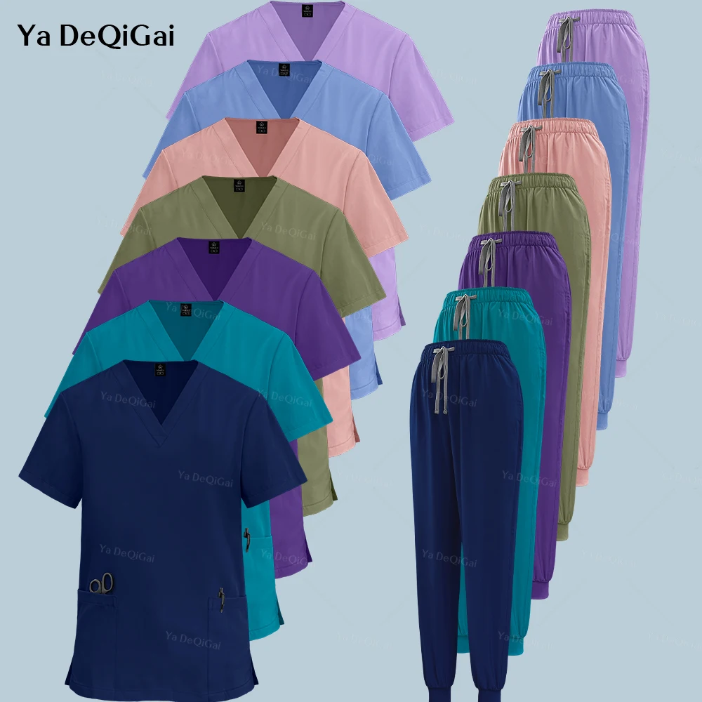 Solid Color Nursing Work Scrub Women's Short-sleeve V-neck Uniform Clinic Nurse Uniform Protective Clothing Care Worker Lab Tops
Solid Color Nursing Work Scrub Women's Short-sleeve V-neck Uniform Clinic Nurse Uniform Protective Clothing Care Worker Lab Tops
