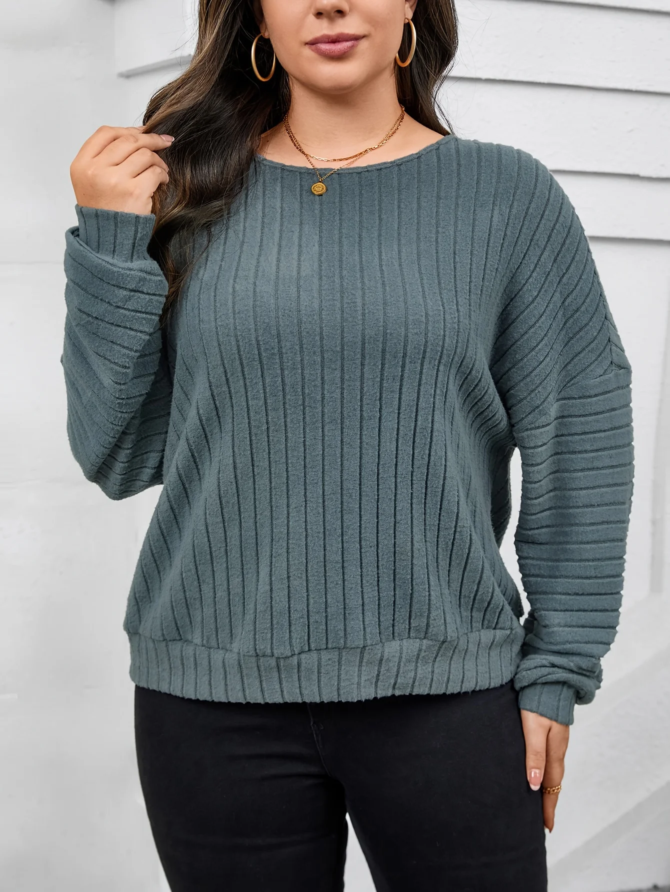 Spring and summer new plus size everyday versatile slim fit back lace-up bat sleeve sweatshirt for women
Spring and summer new plus size everyday versatile slim fit back lace-up bat sleeve sweatshirt for women