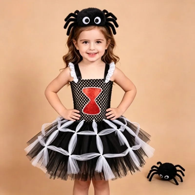 Children's cartoon spider pattern tulle tutu skirt, Halloween party stage costume, festival role-playing outfit, party clothing
Children's cartoon spider pattern tulle tutu skirt, Halloween party stage costume, festival role-playing outfit, party clothing