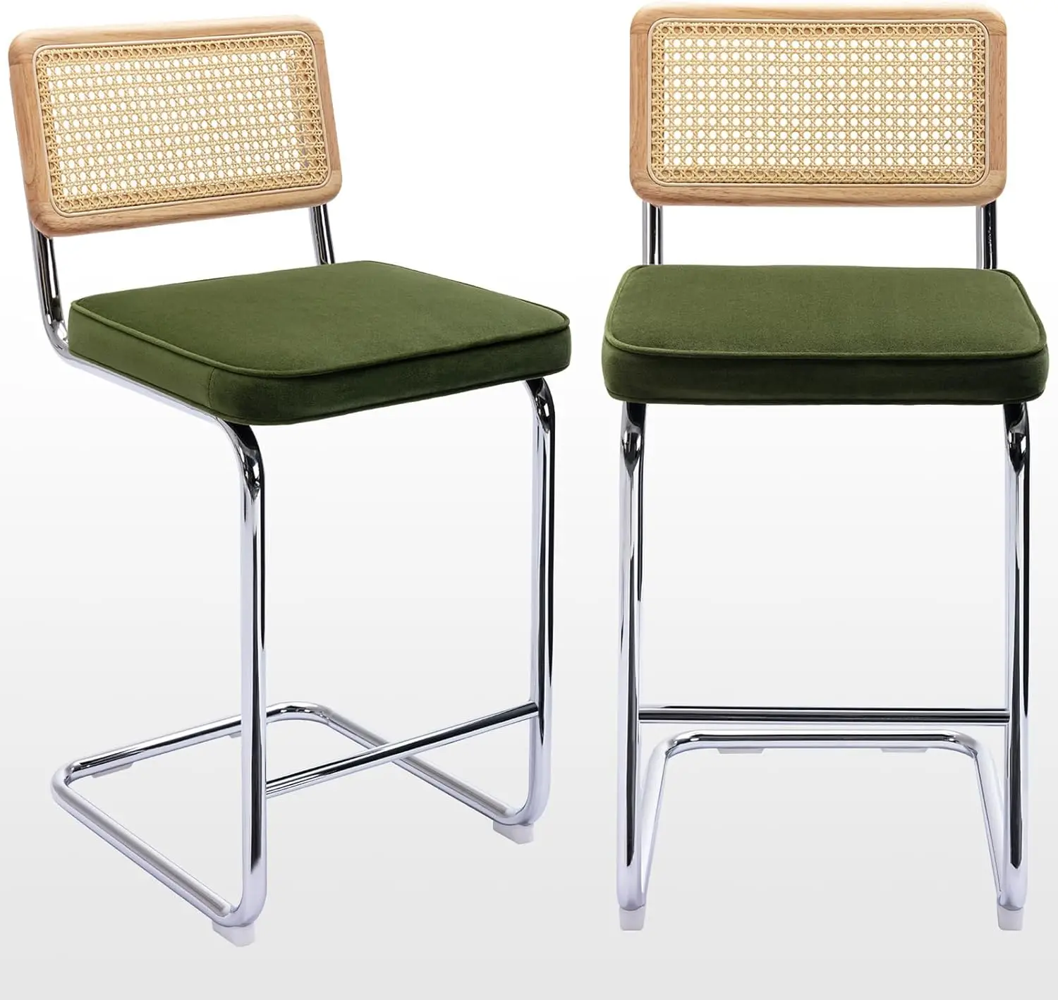 Zesthouse Modern Counter Height Bar Stools, 26'' Natural Rattan Barstools Set of 2, Velvet Kitchen Stools with Backs。
Zesthouse Modern Counter Height Bar Stools, 26'' Natural Rattan Barstools Set of 2, Velvet Kitchen Stools with Backs。