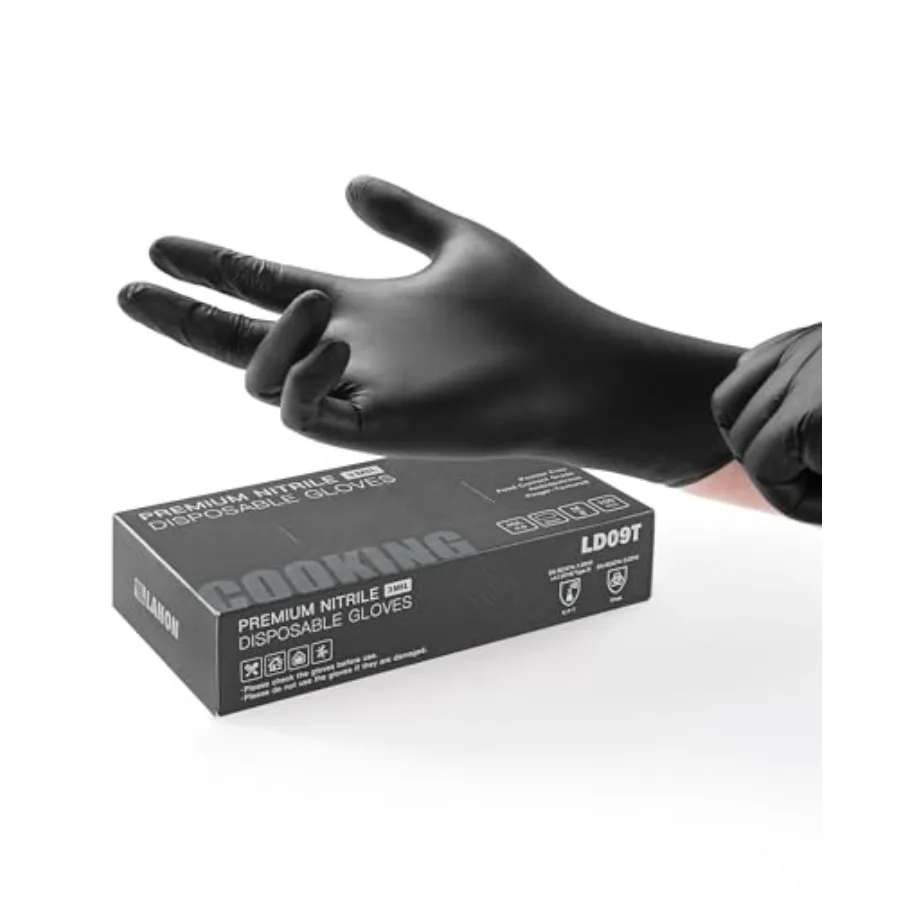 LANON Food Safe Disposable Nitrile Gloves, Latex-Free, Powder-Free, Silicone-Free, Textured Fingertips, Cooking, Black Medium
LANON Food Safe Disposable Nitrile Gloves, Latex-Free, Powder-Free, Silicone-Free, Textured Fingertips, Cooking, Black Medium