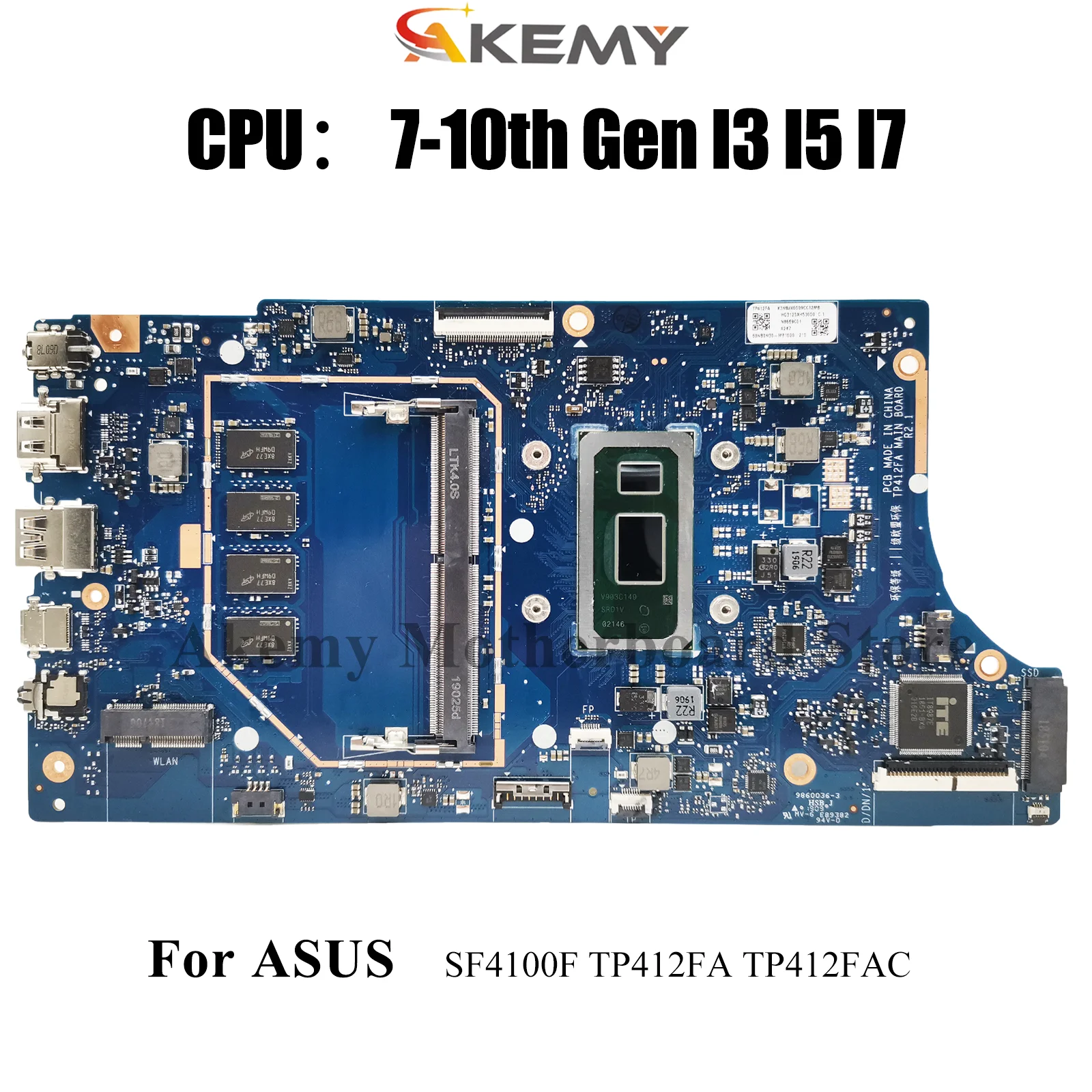 TP412FA Laptop Motherboard For ASUS VivoBook Flip TP412FAC TP412FA TP412F SF4100F Mainboard With I3 I5 I7 CPU 100% tests OK stk
TP412FA Laptop Motherboard For ASUS VivoBook Flip TP412FAC TP412FA TP412F SF4100F Mainboard With I3 I5 I7 CPU 100% tests OK stk