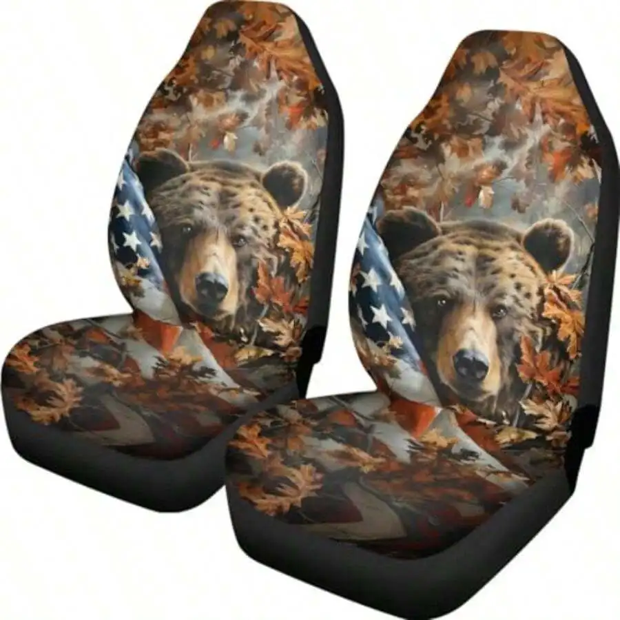 Bear Print Washable Car Seat Covers For Front Seats Autumn Leaves American Flag Design Auto Interior Accessories
Bear Print Washable Car Seat Covers For Front Seats Autumn Leaves American Flag Design Auto Interior Accessories
