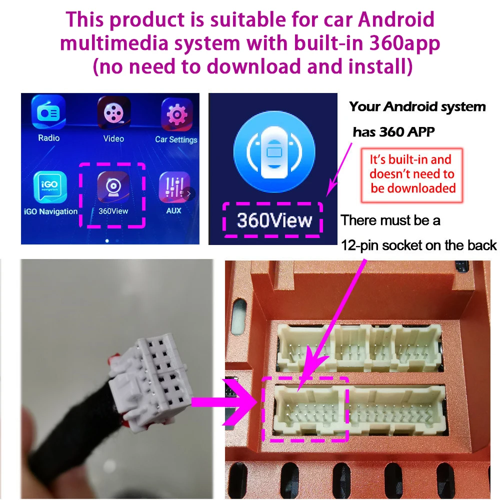 1080P 360° Panoramic Camera HD Rear / Front / Left / Right 3D 360 Bird View Panoramic Accessories For Car Android Radio 360APP
1080P 360° Panoramic Camera HD Rear / Front / Left / Right 3D 360 Bird View Panoramic Accessories For Car Android Radio 360APP