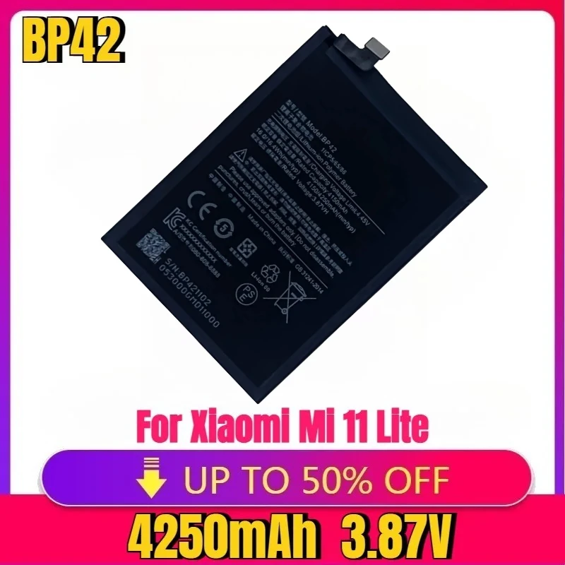 New High quality BP42 4250mAh Phone Battery For Xiaomi Mi 11 Lite Mi11 11Lite Mobile Phone Replacement Batteries Bateria
New High quality BP42 4250mAh Phone Battery For Xiaomi Mi 11 Lite Mi11 11Lite Mobile Phone Replacement Batteries Bateria