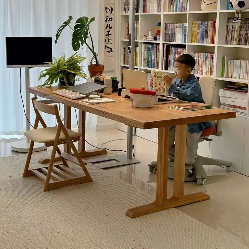 Solid wood desk open table ash wood large board table living room study integrated large strip desk study table
Solid wood desk open table ash wood large board table living room study integrated large strip desk study table