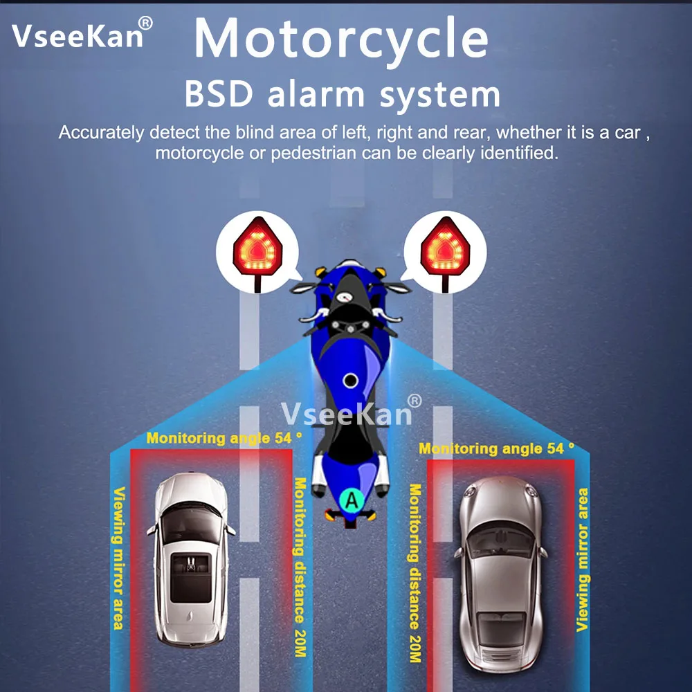 Universal Motorcycle 24Ghz Millimeter Wave Radar BSD Blind Spot Detection System Change Lane Safer Motorcycle driving protection
Universal Motorcycle 24Ghz Millimeter Wave Radar BSD Blind Spot Detection System Change Lane Safer Motorcycle driving protection