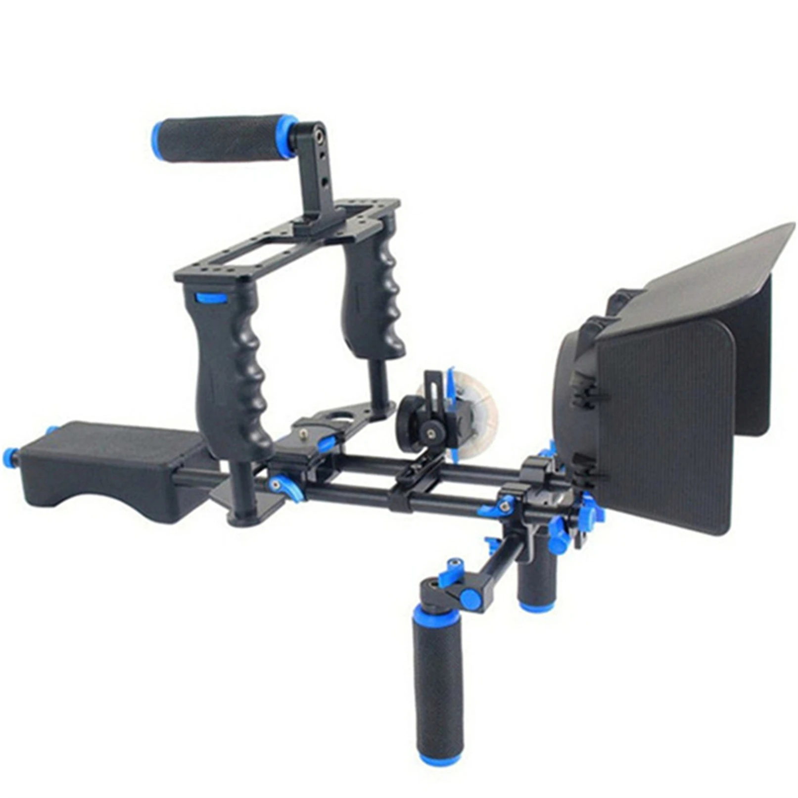 DSLR Camera Universal D221 Stabilizer Shoulder Mount Rig+Matte Box+Follow Focus+Cage For Canon 5D Mark II III 700D 650D 600D