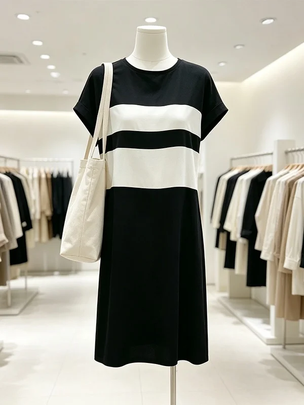 Fashionable Color Block Age-Defying Summer 2026 Women's Dress Large Size Commute Korean Style Short Sleeve round Neck Daily Wear
Fashionable Color Block Age-Defying Summer 2026 Women's Dress Large Size Commute Korean Style Short Sleeve round Neck Daily Wear