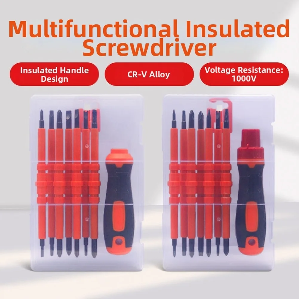 Набор из 8 отверток с трещоткой, многофункциональные, изолированные (до 1000В), ручные инструменты, сменные запасные части
Набор из 8 отверток с трещоткой, многофункциональные, изолированные (до 1000В), ручные инструменты, сменные запасные части