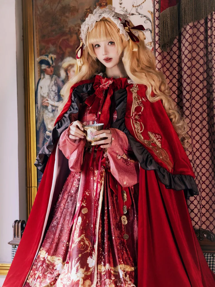 Original Luxury Lolita Red Hanfu Set Women's Winter Ancient Costume Palace Style Hanfu Dress Cloak Set
Original Luxury Lolita Red Hanfu Set Women's Winter Ancient Costume Palace Style Hanfu Dress Cloak Set