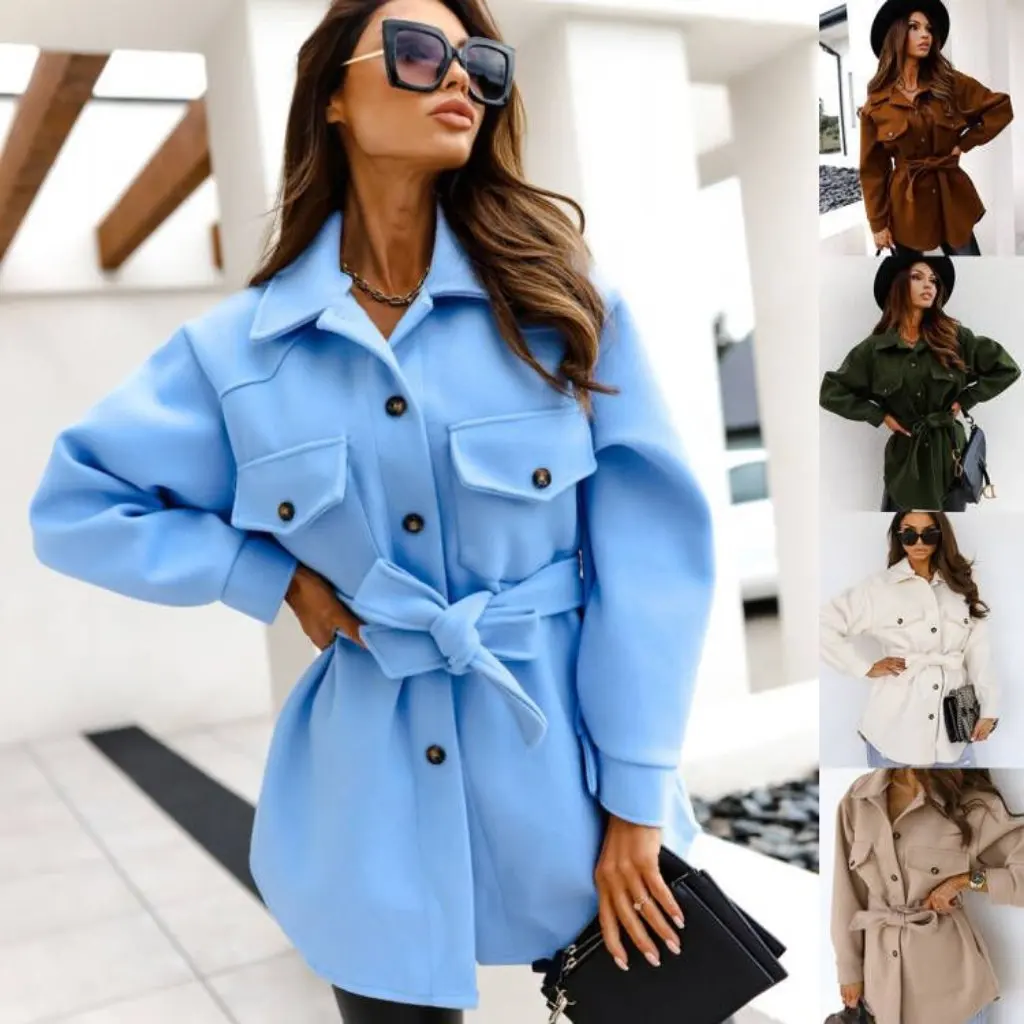 Europe And America New Fashion Solid Color Woolen Jacket Strap Design Women's Fashion Outerwear
Europe And America New Fashion Solid Color Woolen Jacket Strap Design Women's Fashion Outerwear