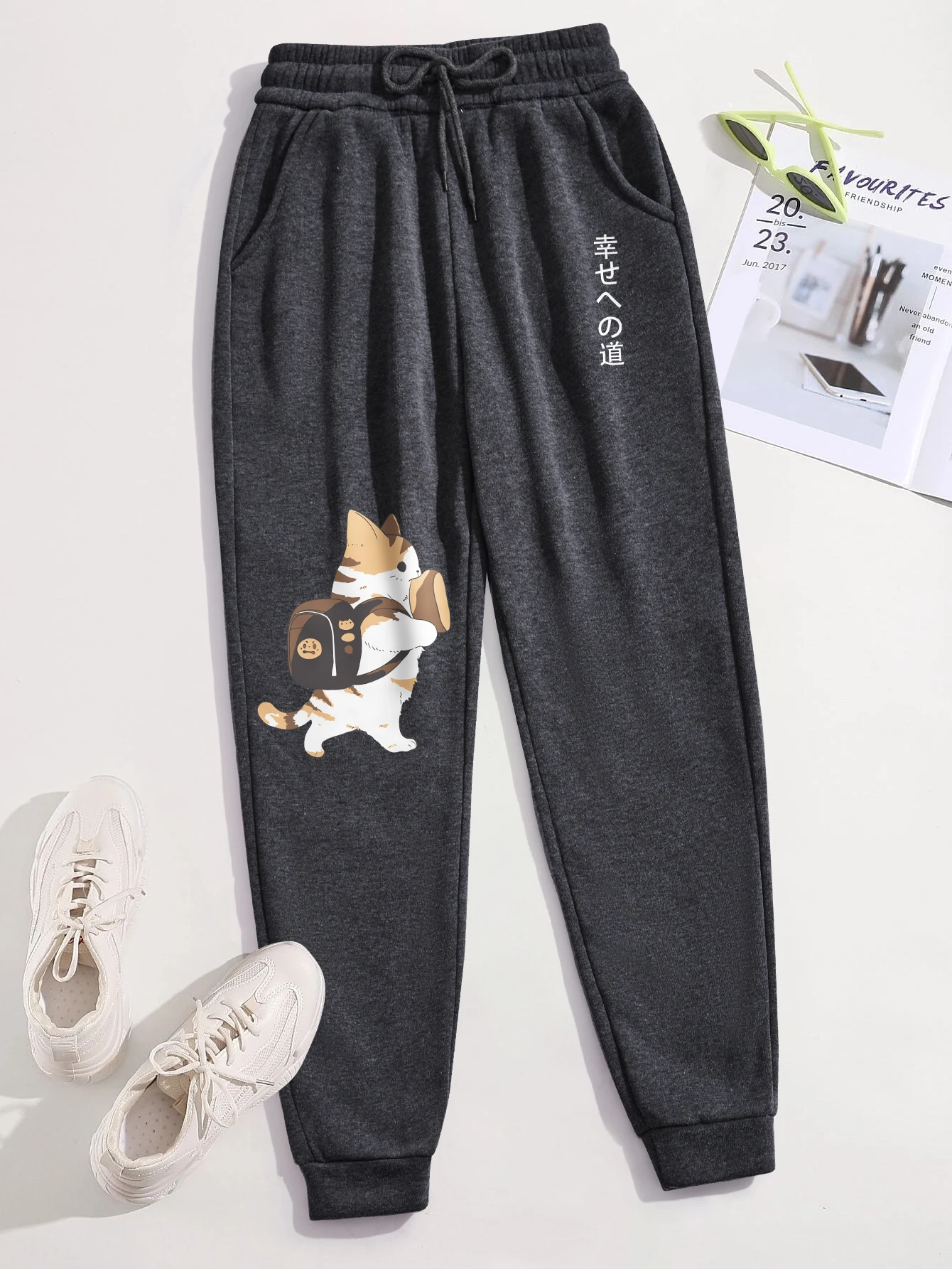 Kawaii Cat Cartoon Pattern Printing Women'S Casual Basic Pants Versatile Pocket Fashion Trousers Trendy Street new Pant Female
Kawaii Cat Cartoon Pattern Printing Women'S Casual Basic Pants Versatile Pocket Fashion Trousers Trendy Street new Pant Female