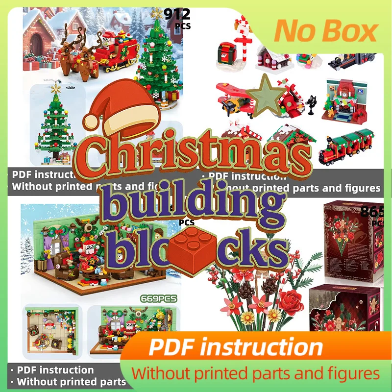 Тематическая коллекция рождественских строительных блоков — креативные модели: поезд, пряничный домик, самолеты и праздничные сцены.
Тематическая коллекция рождественских строительных блоков — креативные модели: поезд, пряничный домик, самолеты и праздничные сцены.