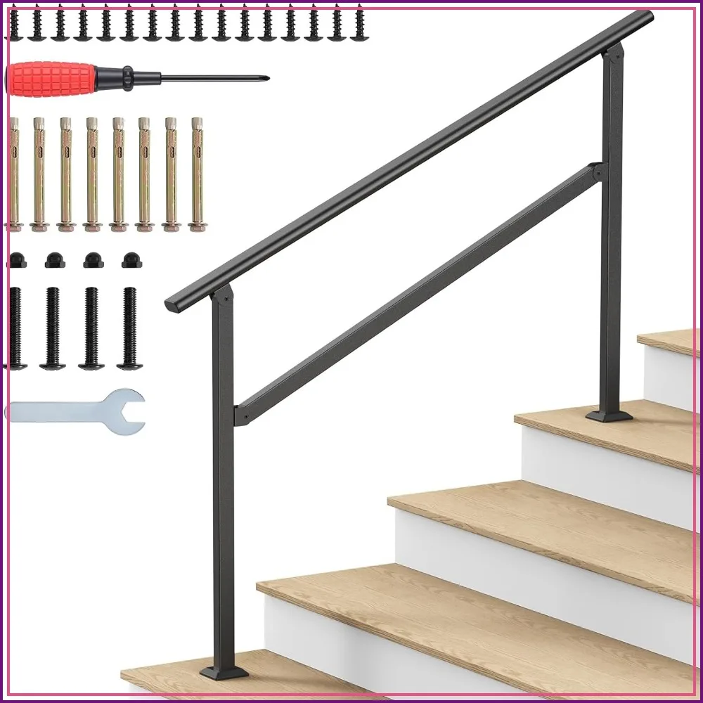Wrought Iron Handrails for Outdoor Steps 2-5 Steps, Stair Railing for Porch, Garden, Indoor, Wooden, Cement, Brick, Marble (4 Steps)
Wrought Iron Handrails for Outdoor Steps 2-5 Steps, Stair Railing for Porch, Garden, Indoor, Wooden, Cement, Brick, Marble (4 Steps)
