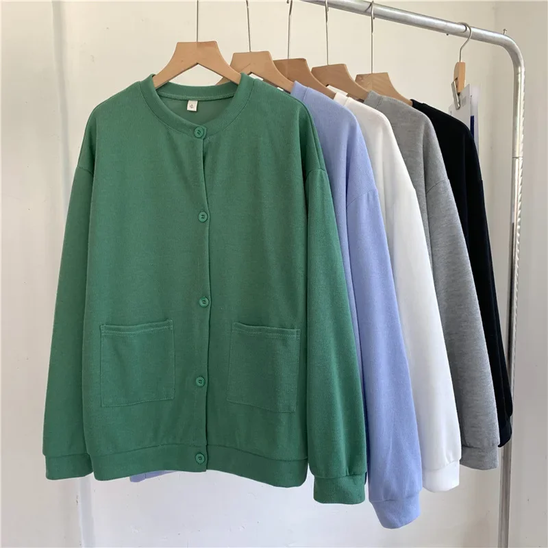 Women Simple Solid Colors Cardigans O-Neck Single Breasted Loose Casual Cardigans Spring Autumn New Chic All-Match Sweatshirts
Women Simple Solid Colors Cardigans O-Neck Single Breasted Loose Casual Cardigans Spring Autumn New Chic All-Match Sweatshirts