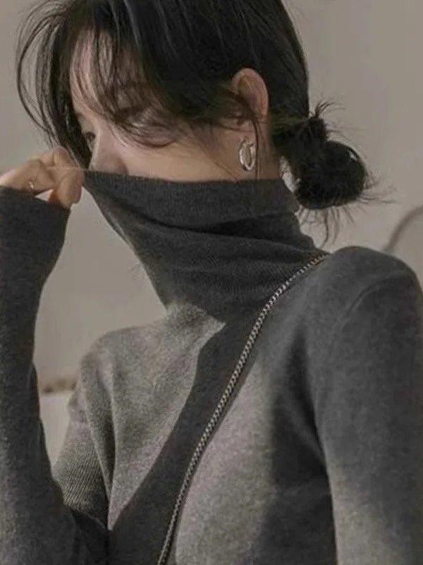 Women's Thickened High Collar Knitted Base Shirt Autumn Winter Fashion Inner Wear Ins Sweater Slim Fit Cozy round Neck Top
Women's Thickened High Collar Knitted Base Shirt Autumn Winter Fashion Inner Wear Ins Sweater Slim Fit Cozy round Neck Top