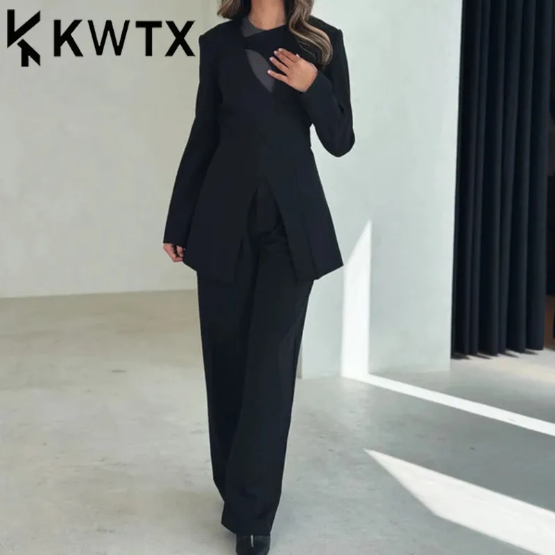 KWTX 2025 Spring Summer Women’s Irregular Blazer & Wide Leg Pants Set, Lightweight Two Piece Suit Coordinated Outfit
KWTX 2025 Spring Summer Women’s Irregular Blazer & Wide Leg Pants Set, Lightweight Two Piece Suit Coordinated Outfit