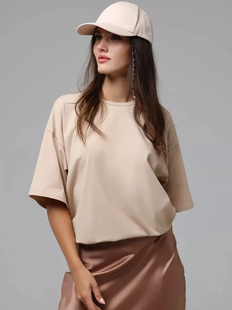 Cotton Solid T-shirts Summer Casual Women Sporty Short Sleeve Tees Fashion White Black Clothing Loose O-Neck Female Tops
Cotton Solid T-shirts Summer Casual Women Sporty Short Sleeve Tees Fashion White Black Clothing Loose O-Neck Female Tops