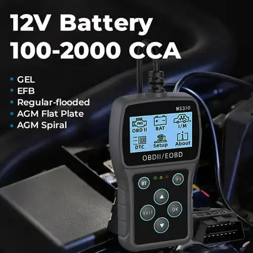 Тестер автомобильного аккумулятора BT100, тестер нагрузки 12 В, свинцово-кислотный цифровой анализатор аккумуляторов AGM GEL, диагностические инструменты от 100 до 2000CCA
Тестер автомобильного аккумулятора BT100, тестер нагрузки 12 В, свинцово-кислотный цифровой анализатор аккумуляторов AGM GEL, диагностические инструменты от 100 до 2000CCA