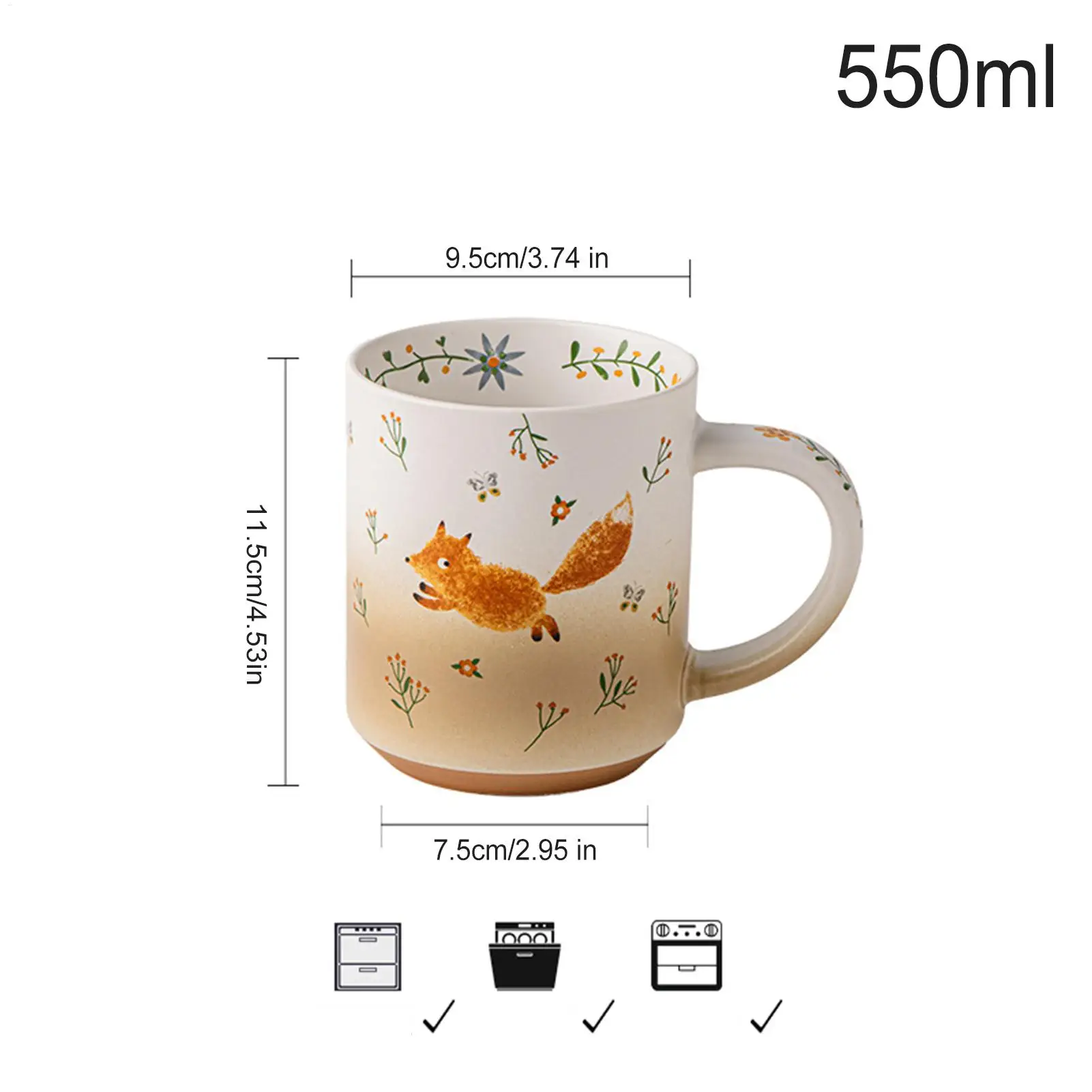 Fox Cup 550ml Non-Slip Cute Comfort Grip Fox Coffee Cup Animal Decor For Home Apartment School Dorm Table Desk Decor Kids Adults
Fox Cup 550ml Non-Slip Cute Comfort Grip Fox Coffee Cup Animal Decor For Home Apartment School Dorm Table Desk Decor Kids Adults