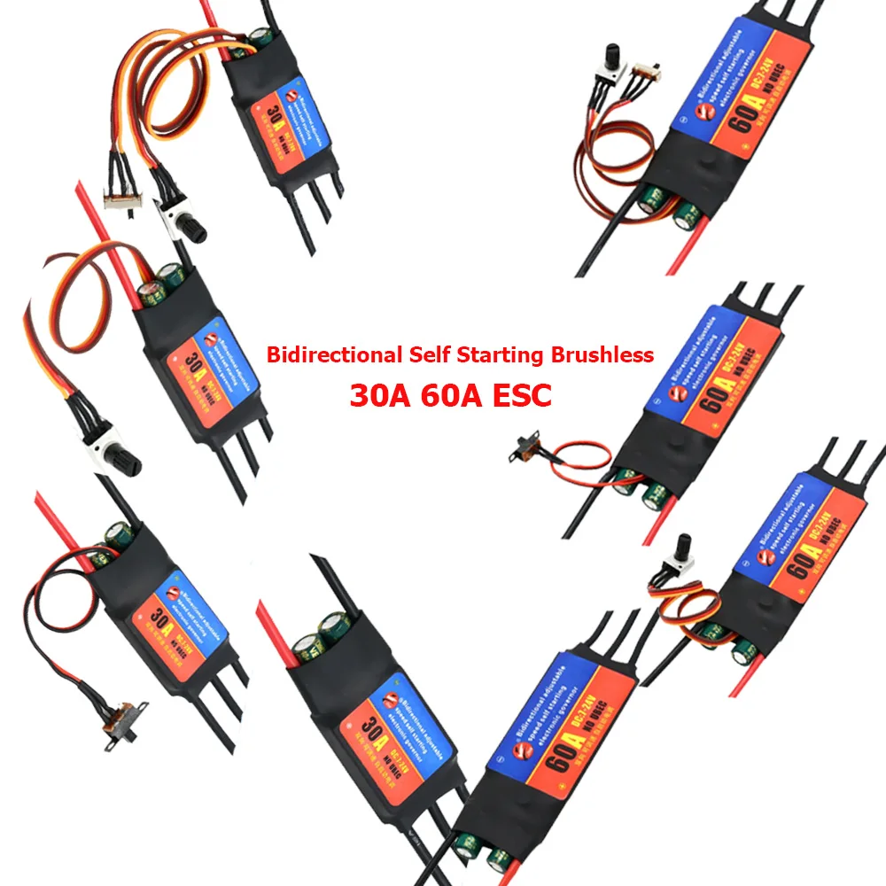 Bidirectional Self-starting ESC 30A60A Plus Heat Sink Switch Control Speed Regulation Forward and Reverse Brushless Motor Driver
Bidirectional Self-starting ESC 30A60A Plus Heat Sink Switch Control Speed Regulation Forward and Reverse Brushless Motor Driver