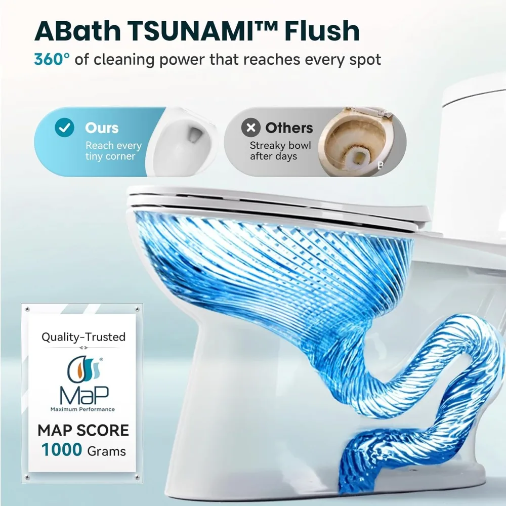Elongated One Piece Toilet with Soft Close Seat 17" ADA Chair Height 360° TSUNAMI Dual Flush 0.8/1.28 Customizable for Bathrooms
Elongated One Piece Toilet with Soft Close Seat 17" ADA Chair Height 360° TSUNAMI Dual Flush 0.8/1.28 Customizable for Bathrooms