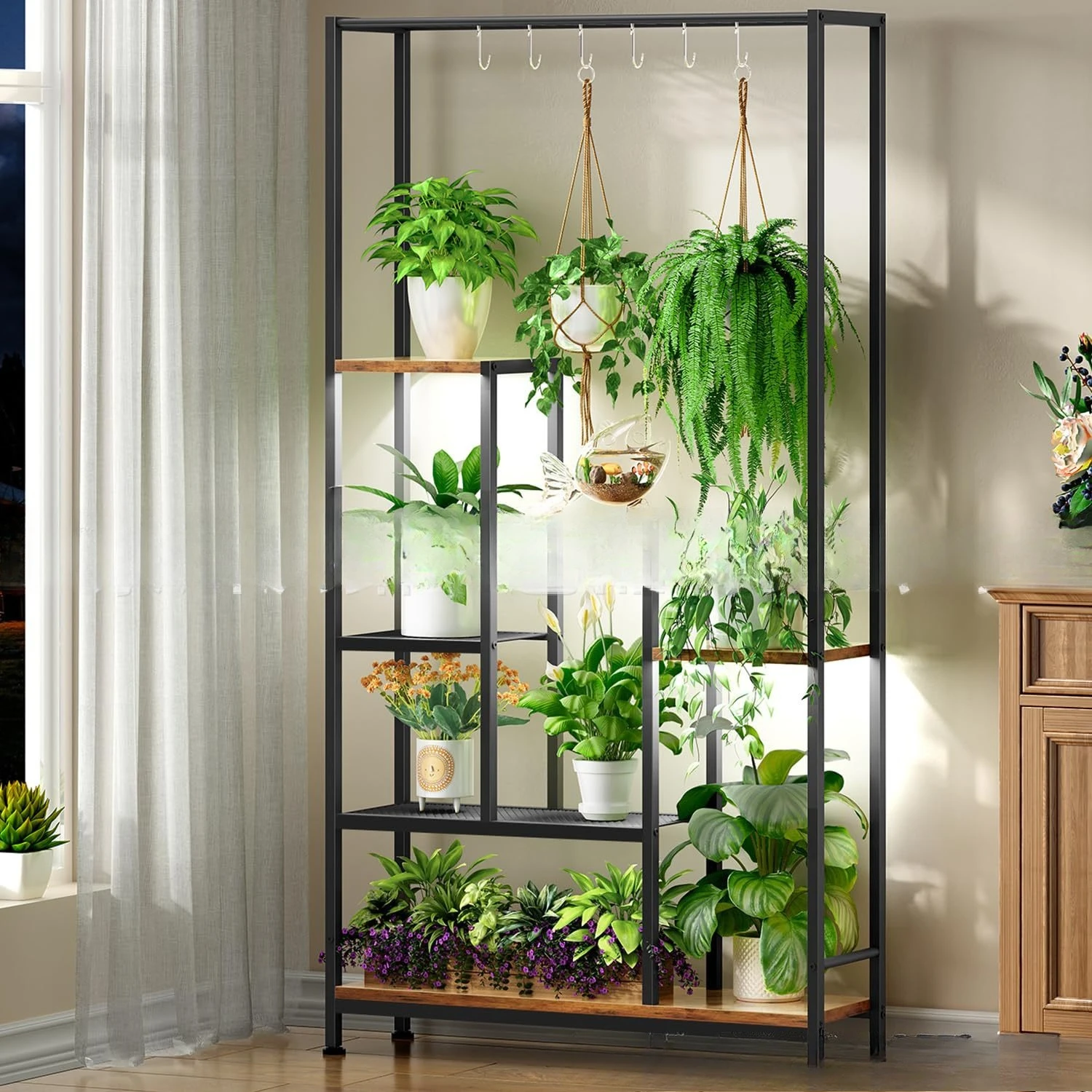Iron wood indoor plant stand Multi-layer metal wooden plant stand Tall plant stand Suitable for living room balcony
Iron wood indoor plant stand Multi-layer metal wooden plant stand Tall plant stand Suitable for living room balcony