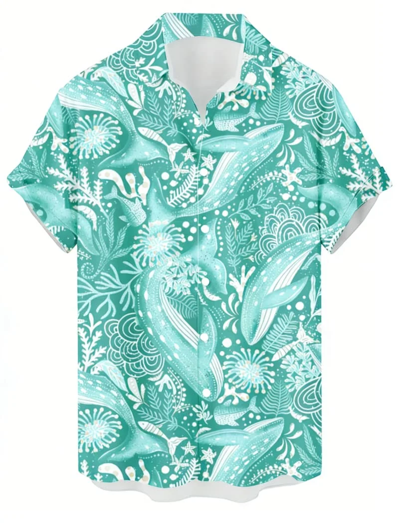 Men's Nautical & Ocean Themed Print Short Sleeve Shirt, Marine Life & Coastal Graphic for Summer Beach and Daily Casual Wear
Men's Nautical & Ocean Themed Print Short Sleeve Shirt, Marine Life & Coastal Graphic for Summer Beach and Daily Casual Wear