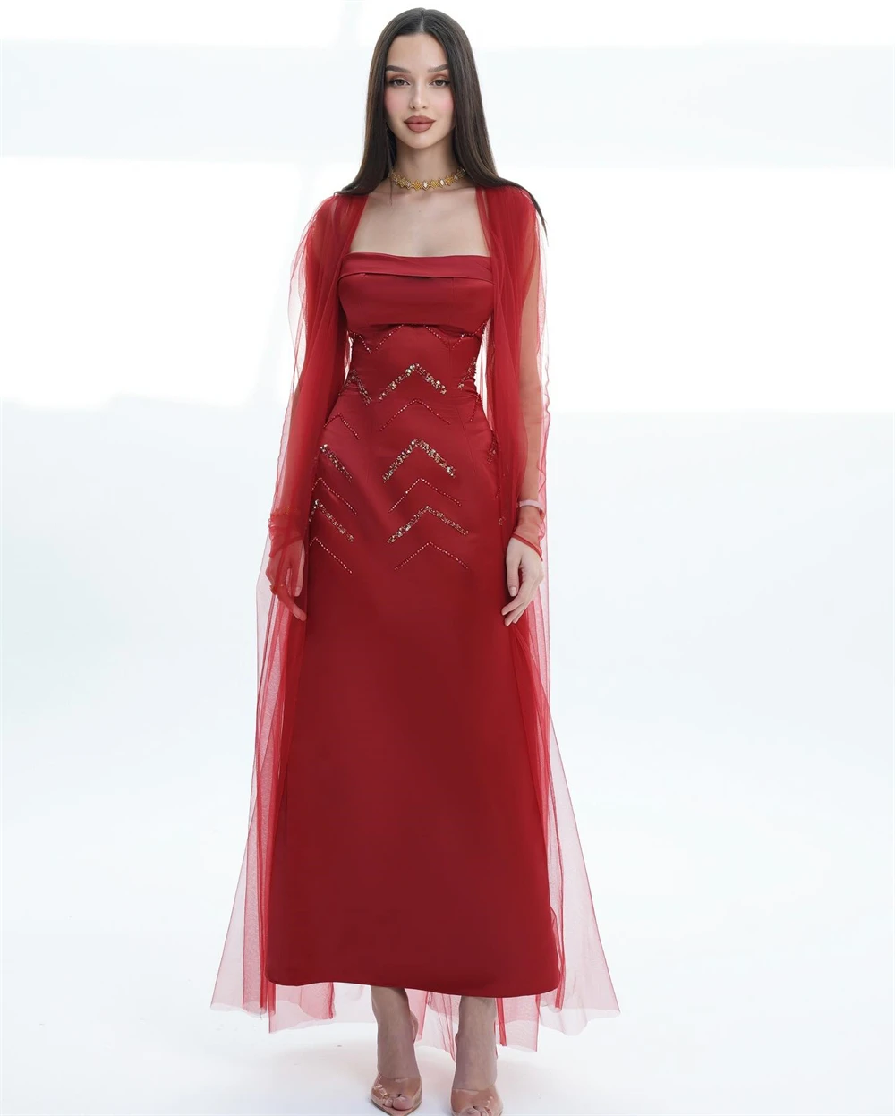 Customized Evening Dress Classic Red Satin Spaghetti Straps Sleeveless Elegant A-Line Ankle Length Crystal Ruched Party Dresses
Customized Evening Dress Classic Red Satin Spaghetti Straps Sleeveless Elegant A-Line Ankle Length Crystal Ruched Party Dresses