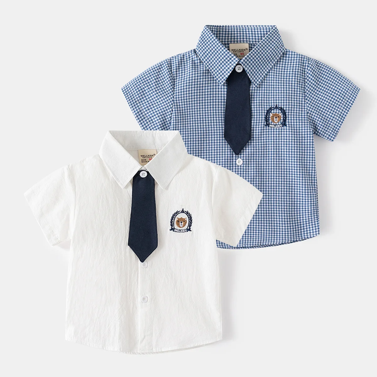 2024 New pattern short sleeved shirt Fashion childrens clothing Korean style baby boy tie embroidered western-style shirt trend
2024 New pattern short sleeved shirt Fashion childrens clothing Korean style baby boy tie embroidered western-style shirt trend